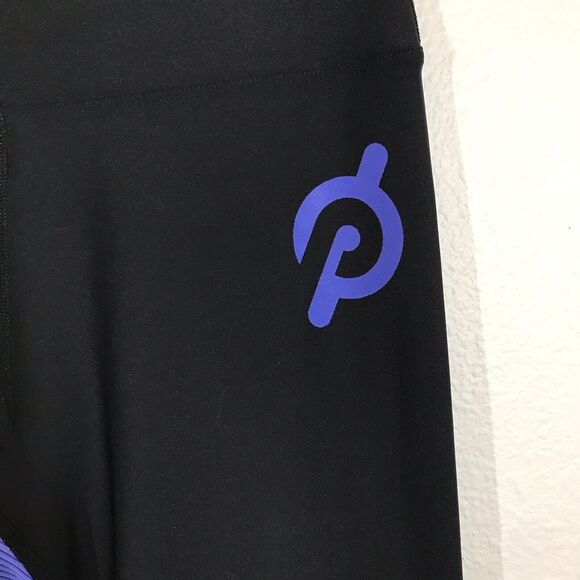 Peloton Women's Black Purple Show Up Rib Leggings Size Large Activewear Cycling - Picture 5 of 8